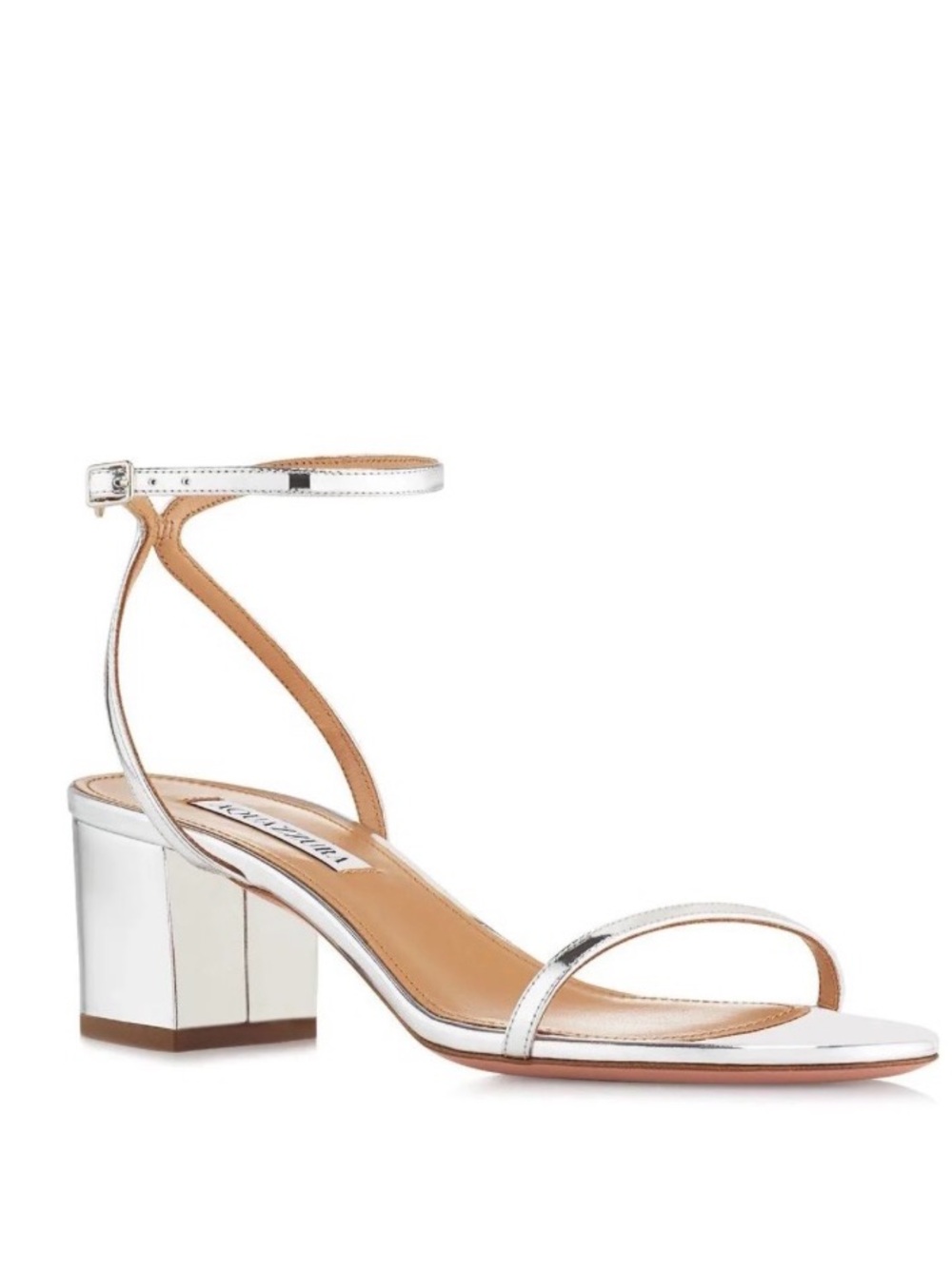 NIB! AQUAZZURA Olie Sandal 50 in Silver